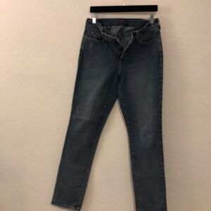 NYDJ Blue Jeans with Purple Label and Classic Stitching